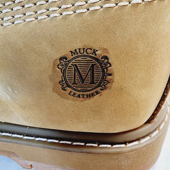 Muck Boots Leather Waterproof Work premium 6" boot Mens 7.5 NWT Thinsulate suede - Picture 4 of 14